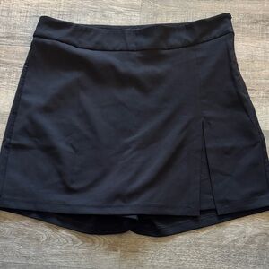 Womens Black Skort with Front Slit